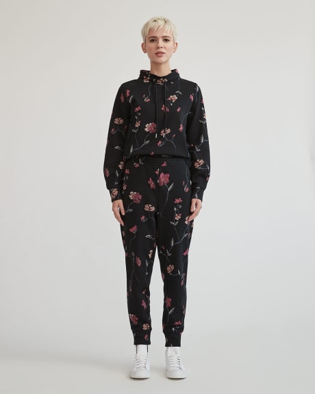 Floral French Terry Mock-Neck Sweatshirt
