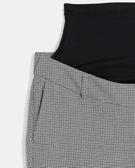 Pantalon Cheville à Coupe Étroite avec Micro Imprimé Pied-de-Poule - Thyme Maternité