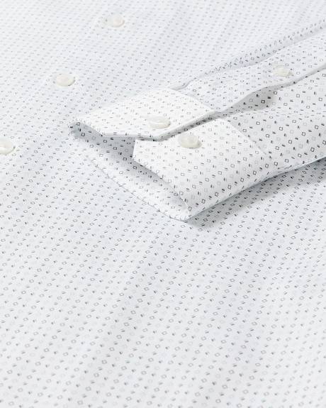 Chemise Habill&eacute;e &agrave; Coupe &Eacute;troite &agrave; Micro Motif de Carr&eacute;s