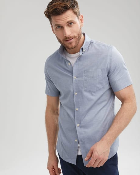 Tailored Fit Short Sleeve Twill Shirt