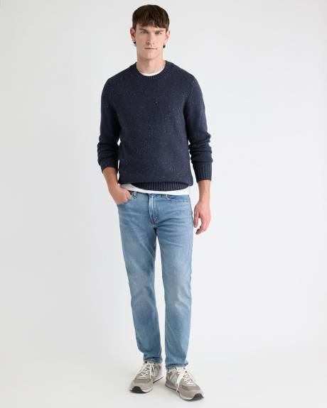 Long-Sleeve Crew-Neck Sweater with Neps