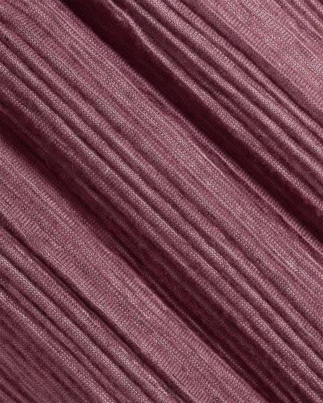 Crew-Neck Crinkled-Knit Top with Cap Sleeves