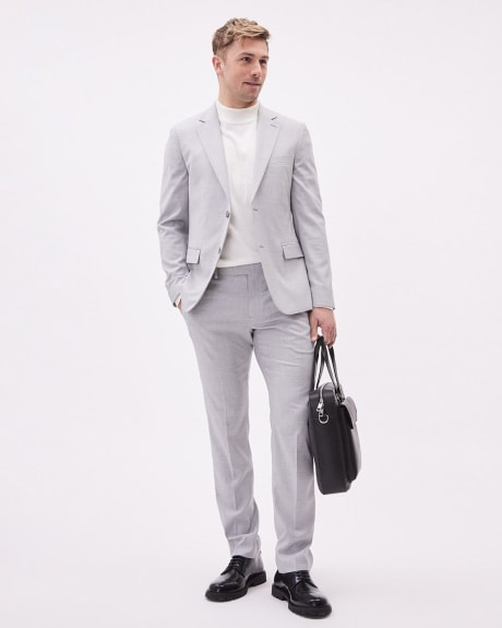 Slim-Fit Grey Checkered Suit Blazer