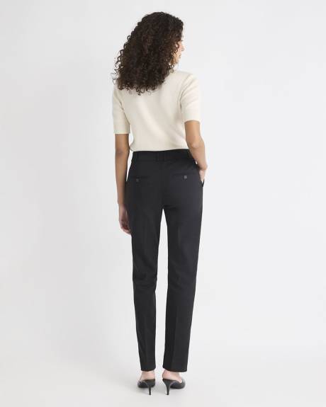 Limitless Black Mid-Rise Long Slim-Leg Signature Pant