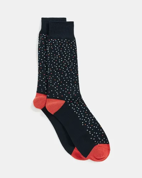 Navy Multicolour Dot Socks