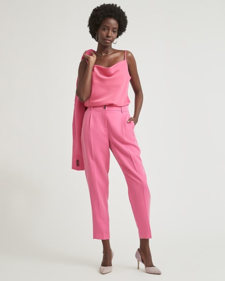 Bright Pink Mid-Rise Tapered Leg Pant - 28"