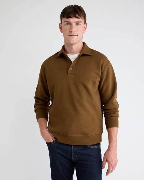 Fleece Long-Sleeve Polo