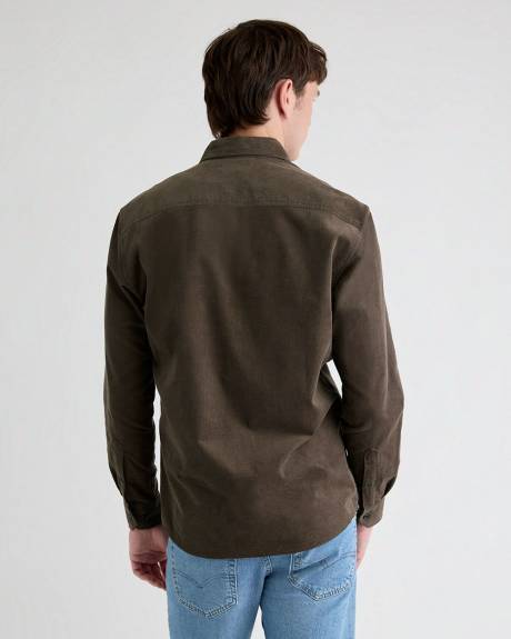 Chemise à Coupe Régulière en Velours Côtelé