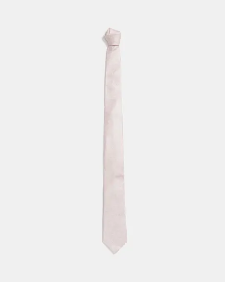Regular Pink Tie with Floral Pattern
