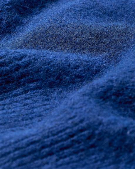 Long-Sleeve Crew-Neck Fuzzy-Knit Sweater