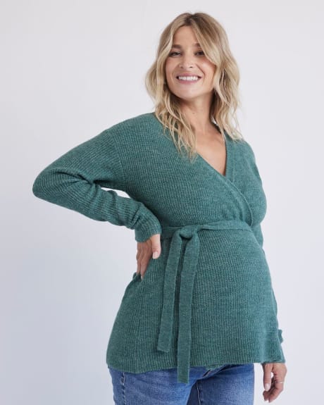 Nursing Wrap Sweater - Thyme Maternity