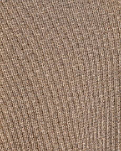 T-Shirt Ajusté à Manches aux Coudes et Col Rond