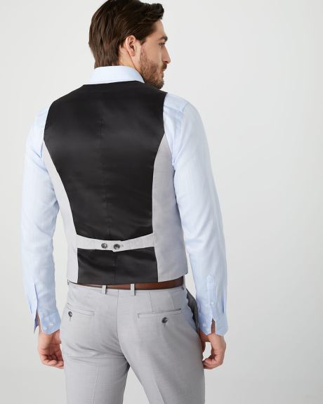 Essential stretch light heather grey suit vest