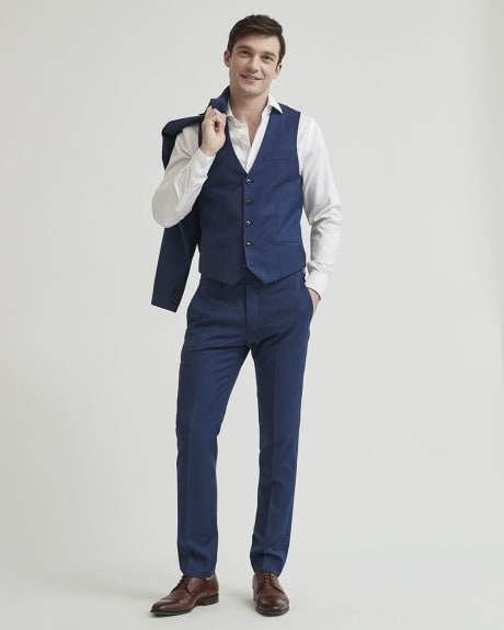 Medium Blue Wool Suit Vest