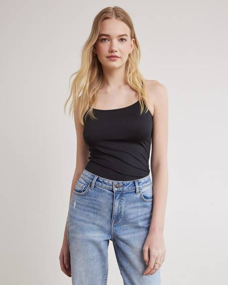 Solid Scoop-Neck Cami with Spaghetti Straps