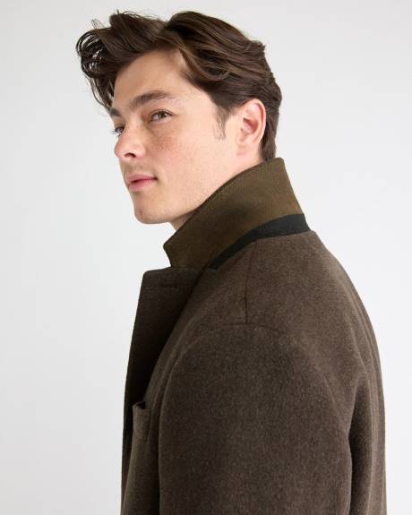 Wool and Cashmere Coat with Tailored Collar