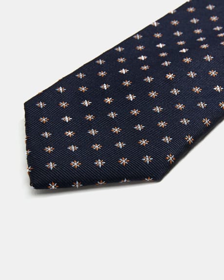 Regular Navy Tie with Geometric Pattern