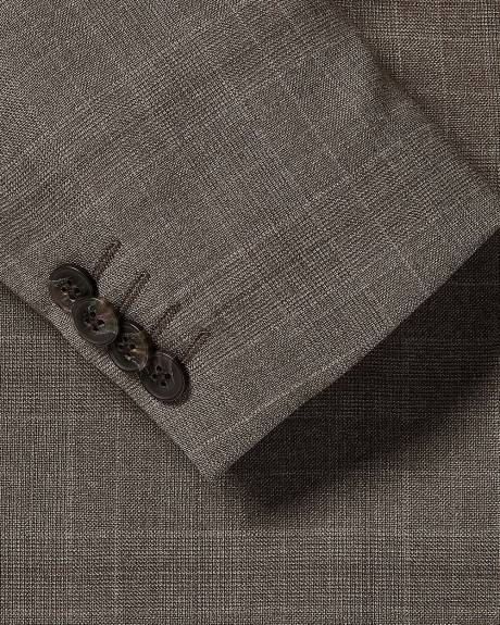 Slim-Fit Wool Plaid Suit Blazer