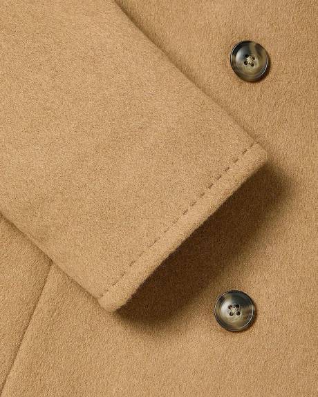 Wool-Blend Long Double-Breasted Coat