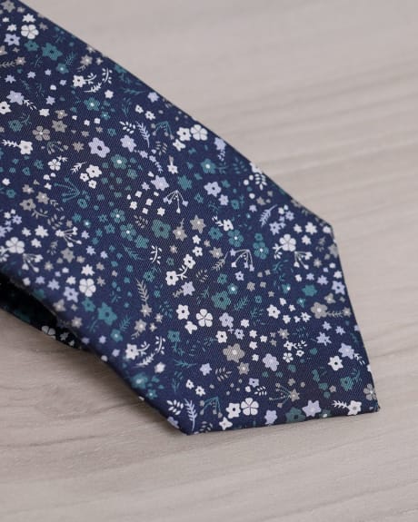 Floral Navy Regular Tie