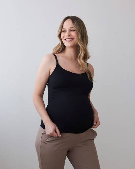 Seamless Scoop-Neck Nursing Cami - Thyme Maternity