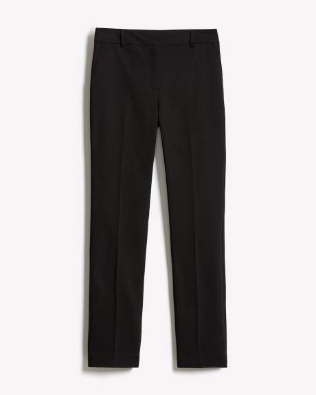 Limitless Black Mid-Rise Long Slim-Leg Signature Pant