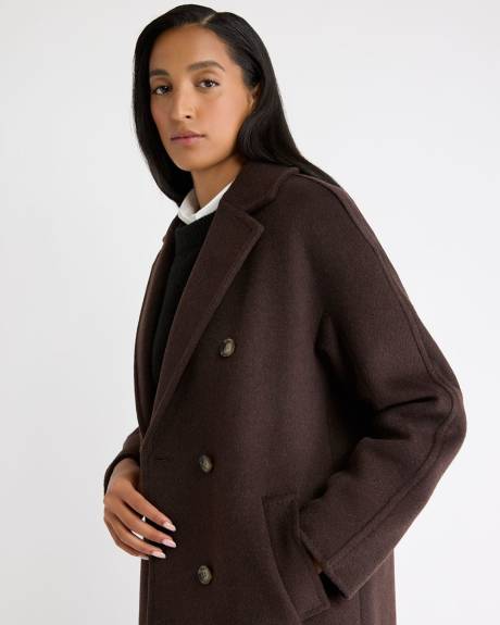 Wool-Blend Long Double-Breasted Coat
