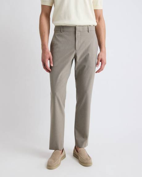 Tailored-Fit Plaid Taupe City Pant