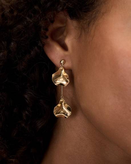Earrings with Flower Petal Pendants