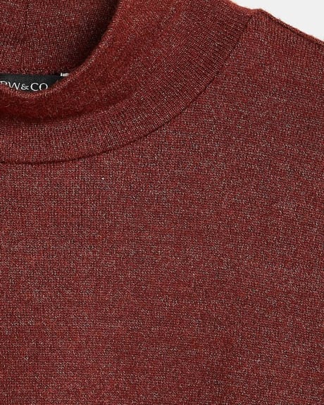 Brushed Knit Mock-Neck T-Shirt