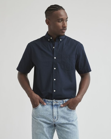 Regular Fit Cotton Slub Short Sleeve Shirt