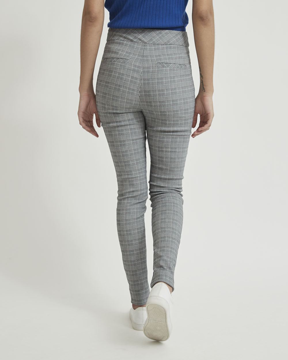 Checkered Teal Twill City Legging Pant
