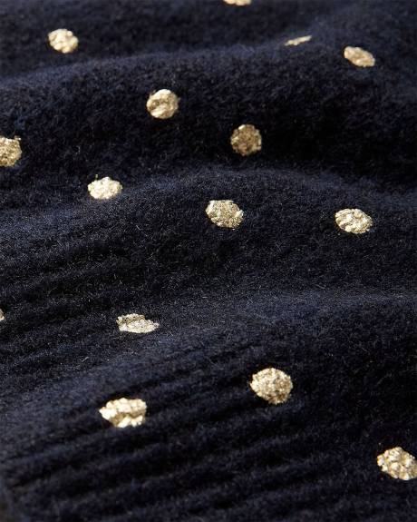 Wool-Blend Long-Sleeve Crew-Neck Sweater with Metallic Dots