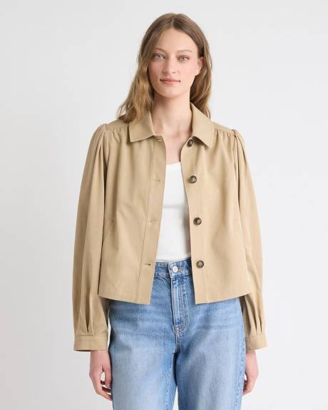 Short Jacket with Shirt Collar