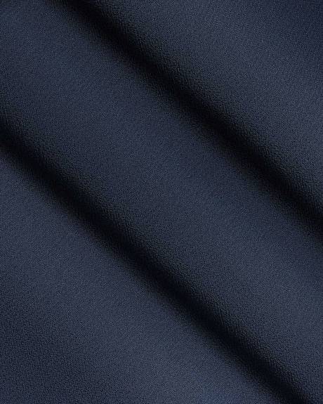 Short-Sleeve Midi Cocktail Dress with Square Neckline