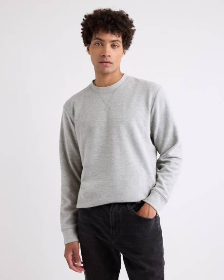 Long-Sleeve Crew-Neck Ribbed Sweater