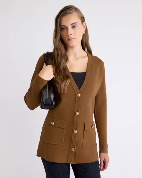 Long-Sleeve Long Cardigan