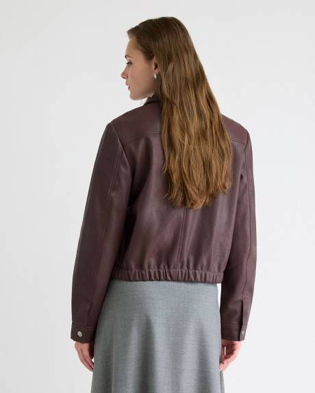 Short Faux Leather Jacket