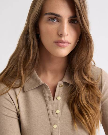 Polo à Manches Longues en Tricot Luxueux