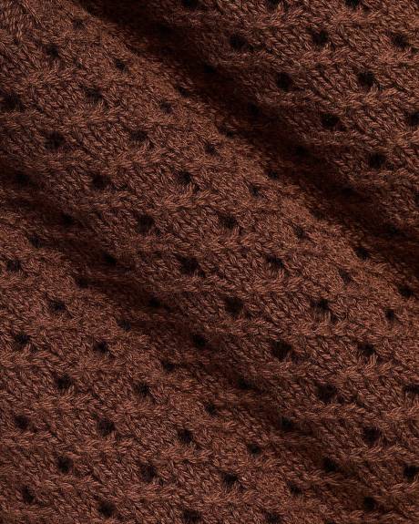 Long-Sleeve Classic-Fit Crochet Cardigan