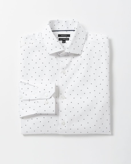 Slim Fit Dress Shirt with Micro Y Print