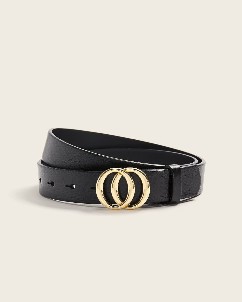 Double Circle Belt — Black/Gold