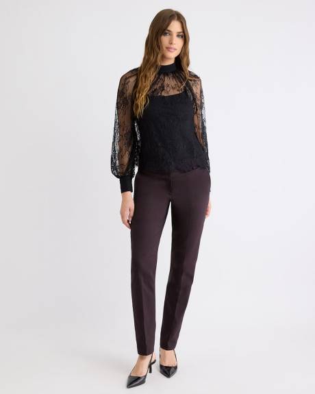 Blouse Popover en Dentelle à Manches Longues