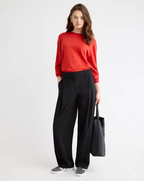 Twill High-Rise Barrel Pant