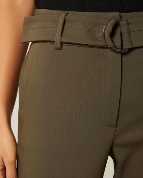 Pantalon à taille haute ceinturée jambe Étroite - Longueur cheville
