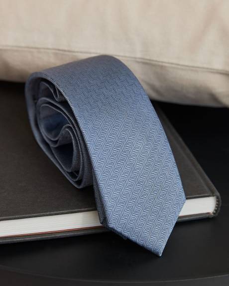 Cravate Régulière Bleue Texturée