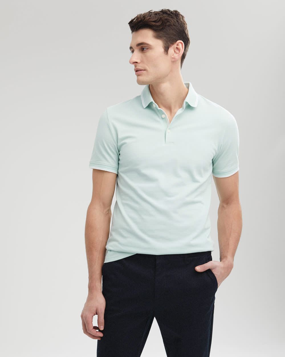Short Sleeve Coolmax (R) Pique Polo with Coloured Accents | RW&CO.