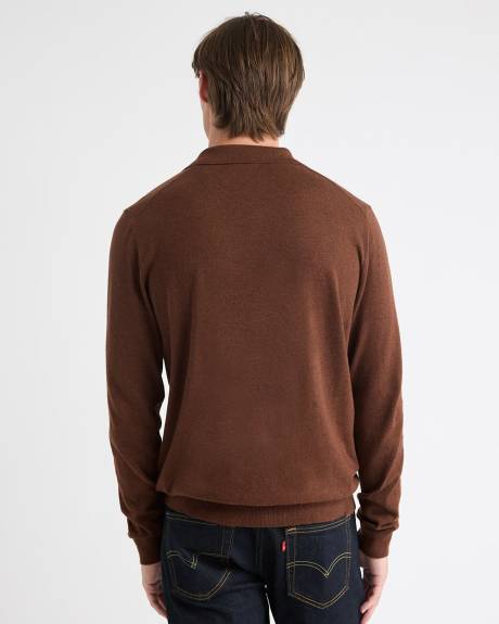 Long-Sleeve Sweater with Johnny Collar