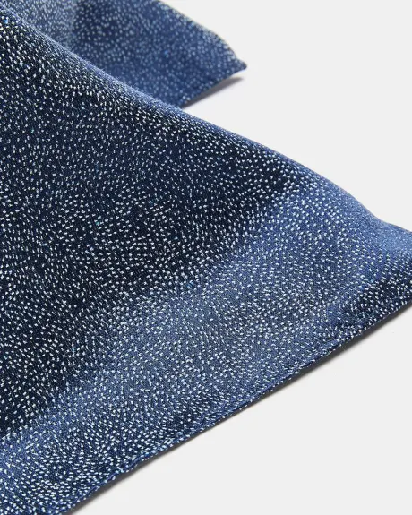 Navy Handkerchief with Abstract Micro Dots