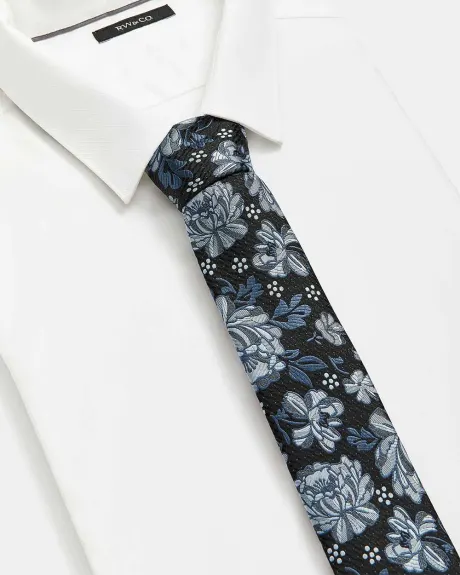 Regular Tie with Floral Pattern
